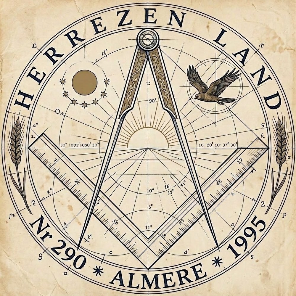 Embleem van loge Herrezen Land, Nr 290, Almere, 1995